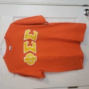 Phi Sigma Sigma bright orange letters